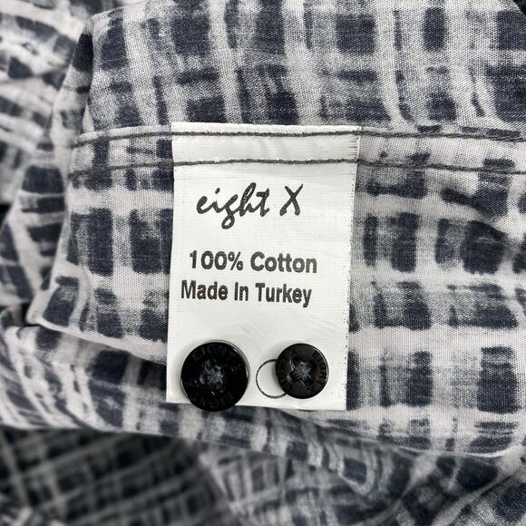 Eight X Premium Shirt Mens XL Black Geometric Paisley Button Down Artsy Classic - Picture 8 of 11